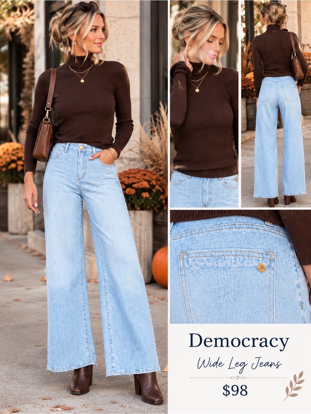 NWT Democracy French Terry wide leg painted jeans
